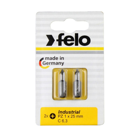 Scule de mana - Set 2 biti Industrial profil Pozidrive, Felo, C6.3, PZ1, 25mm