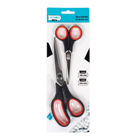 Masini de cusut saci si accesorii - Set 2 foarfeci Detoolz, lungime 140/216 mm