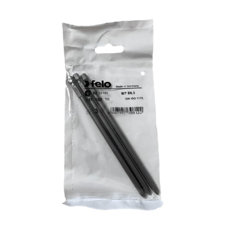 Întreținere casă și fermă - Set 3 biti Felo, seria Industrial profil Pozidrive, E6.3, PZ2, 150mm