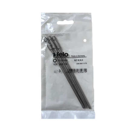 Întreținere casă și fermă - Set 3 biti Felo, seria Industrial profil Torx, E6.3, TX20, 150mm