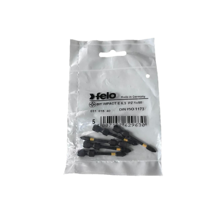 Biti si seturi biti - Set 5 biti Felo, seria Impact profil Pozidrive, E6.3, PZ1, 50mm