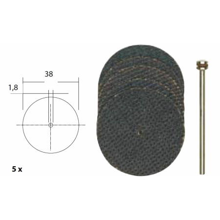 Set 5 discuri din oxid de aluminiu, 38mm, Proxxon 28818 [1]