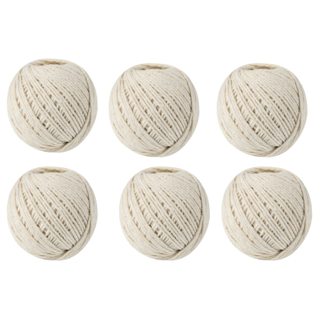 Set 6 ghem sfoara bumbac Micul Fermier, 100gr, culoare alb [1]