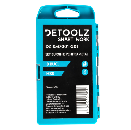 Set burghie Detoolz pentru metal 8 bucati G01 [2]