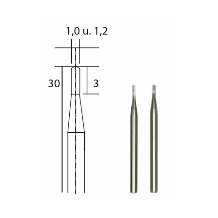 Set burghie din Tungsten-Carbid, Proxxon 28320, 1.0 si 1.2mm [1]