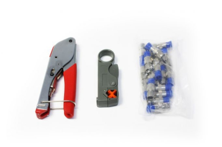 Accesorii Constructii - Set cleste compresie RG59/RG6, dezizolat cablu/mufe