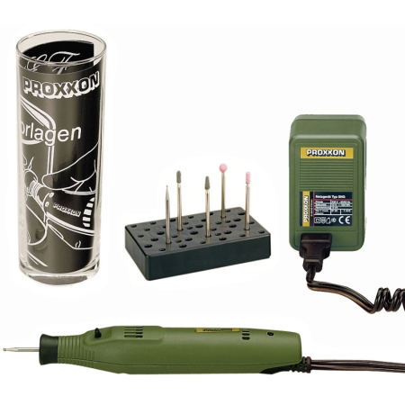 Întreținere casă și fermă - Set complet pentru gravura pe sticla ' Trial Glass ', Proxxon 28635