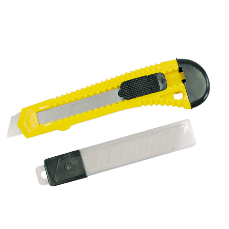 Scule de mana - SET CUTTER PLASTIC CU BUTON BLOCARE CU 10 LAME - 18MM