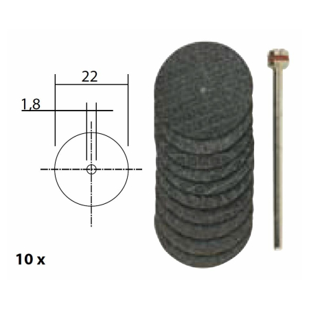 Set discuri debitoare din oxid de aluminiu, 22mm, 10 buc, Proxxon 28808 [1]