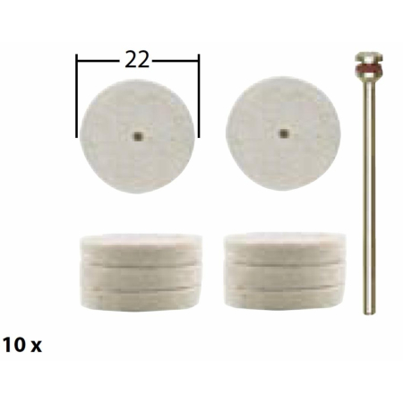 Set discuri pentru lustruire, din pasla, 22mm, Proxxon 28798 [1]