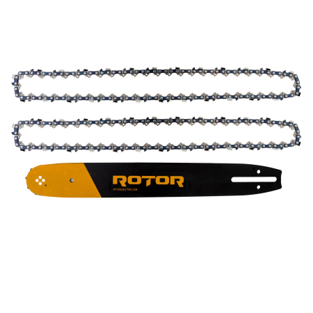 Întreținere casă și fermă - SET LAMA 14&quot;+ 2xLANTURI 3/8 T50 PINTENTI 25 DINTI, ROTOR