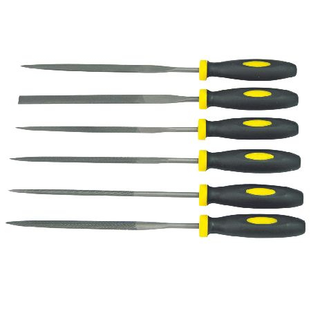 Fasonare si finisare metal - SET PILE PRECIZIE CU MANER BIMATERIAL 160MM - 6P.