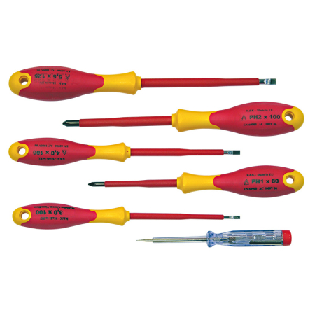 Scule de mana - SET SURUBELNITE IZOLATE ABS PLATE SI PH + TESTER - 6P.