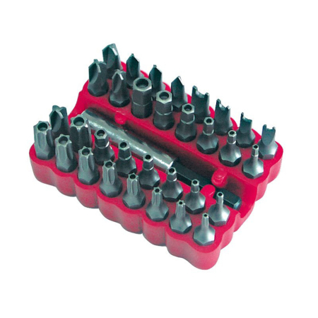 Scule de mana - SET VARFURI 1/4" CU ORIFICIU SECURITATE - 33P.