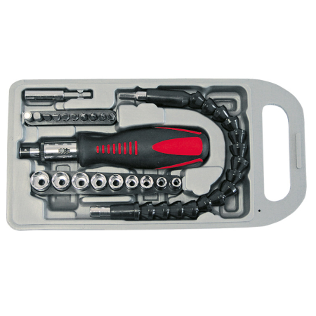 Scule de mana - SET VARFURI SI TUBULARE CU SURUBELNITA CLICHET - 23P.