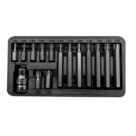 Scule de mana - SET VARFURI TORX CU ORIFICIU CR-VA S2 - 15P.