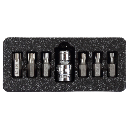 Scule de mana - SET VARFURI TORX CU ORIFICIU CR-VA S2 - 7P.