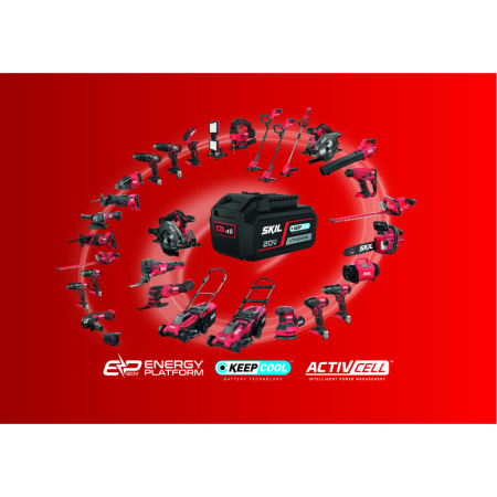 SKIL 3112 BA, Set incarcator si doi acumulatori Li-Ion 20V Max, 4.0Ah, PWRCORE 20, indicator LED [4]