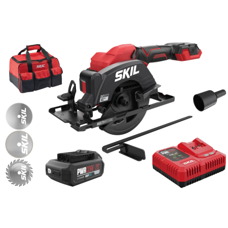 Întreținere casă și fermă - SKIL 3540 DA Mini fierastrau cu acumulator „Compact brushless“, turatie 6000 /min, 3 discuri de schimb si geanta de transport, acumulator si incarcator