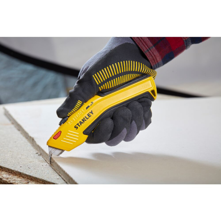 Stanley 0-10-237, Cutter cu lama retractabila si auto-incarcare, 150mm + 5 lame trapezoidala 19mm [1]