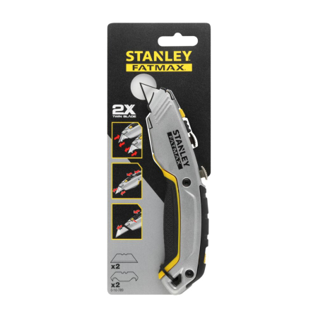 Stanley 0-10-789, Cutter cu doua lame retractabile FatMax Xtreme, 175mm + 2 lame trapezoidale si 2 lame tip carlig 62mm [4]