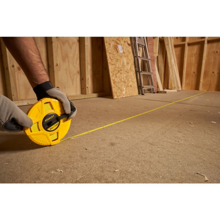 Stanley 0-34-262, ruleta inchisa cu banda de fibra de sticla 30m, tru-zero, vizibilitate ridicata, 30m x 13 mm, blister [4]