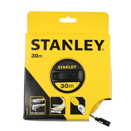 Stanley 0-34-297, ruleta inchisa cu banda de fibra de sticla 30m, tru-zero, vizibilitate ridicata, 30m x 13 mm, blister [2]