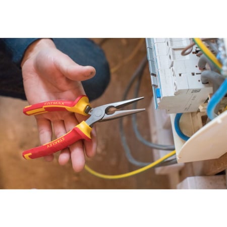 Stanley 0-84-007, cleste cu varf lung semirotund VDE maxsteel, 200 mm, blister [3]