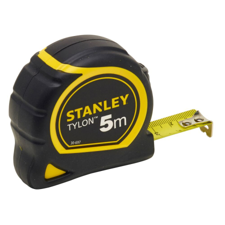 Stanley 1-30-697, ruleta Tylon 5m, tru-zero, protectie din cauciuc, anti-alunecare, 5m x 19mm [1]