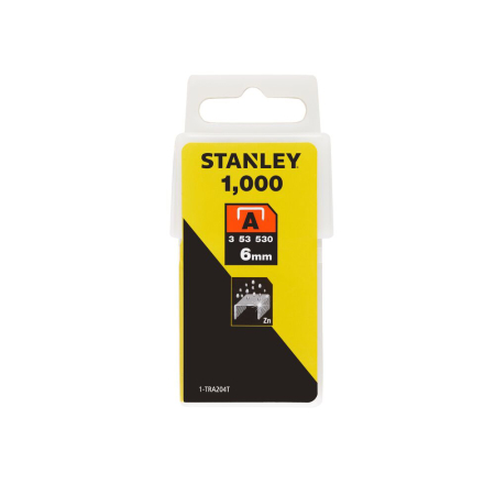 Constructii - Stanley 1-TRA204T, capse pentru aplicatii uzuale, 6mm, 1000 buc tip A 5/53/530, blister