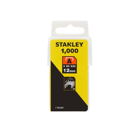 Constructii - Stanley 1-TRA208T, capse pentru aplicatii uzuale, 12mm, 1000 buc tip A 5/53/530, blister