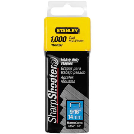 Constructii - Stanley 1-TRA709T, capse 9/16 ' pentru aplicatii profesionale, 14mm, 1000 buc tip G 4/11/140, blister