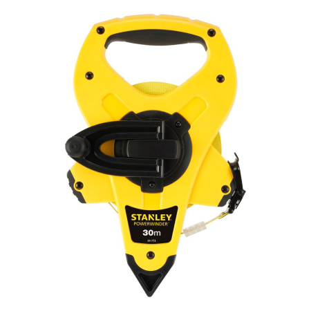 Stanley 2-34-772, ruleta deschisa cu banda din fibra de sticla 30m, PowerWinder, carlig tru-zero, mulinare rapida, 30m x 12.7mm [1]
