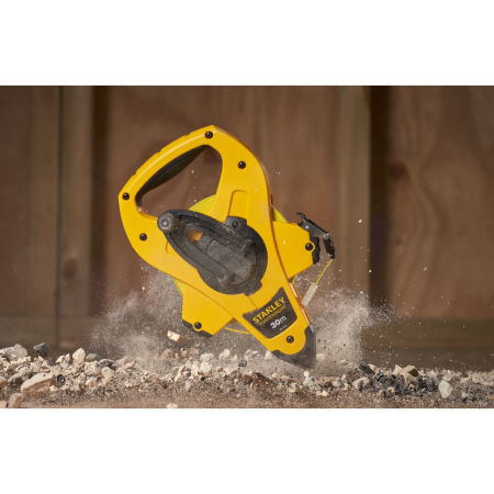 Stanley 2-34-772, ruleta deschisa cu banda din fibra de sticla 30m, PowerWinder, carlig tru-zero, mulinare rapida, 30m x 12.7mm [8]