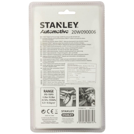 Stanley STHT80874-0, manometru digital presiune anvelope, precizie 0.01, maner ergonomic, psi, bar, kgfcm2 sau kpa, 3-150 PSI, 0.2-10.3 Bar [11]