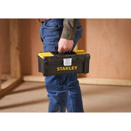 Stanley STST1-75515, essential, cutie pentru scule cu doua organizatoare pe capac si tava detasabila, inchizatoare metalica, 7.60 litri, (12.5 inch) 320x188x132mm [11]