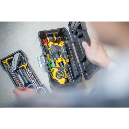 Stanley STST1-75515, essential, cutie pentru scule cu doua organizatoare pe capac si tava detasabila, inchizatoare metalica, 7.60 litri, (12.5 inch) 320x188x132mm [4]