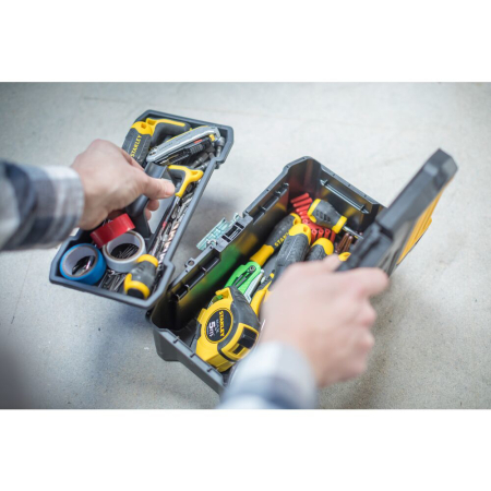 Stanley STST1-75515, essential, cutie pentru scule cu doua organizatoare pe capac si tava detasabila, inchizatoare metalica, 7.60 litri, (12.5 inch) 320x188x132mm [3]