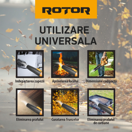 Suflanta aer pe acumulator ROTOR RS-2000 cu 1 acumulator 21V / 2Ah si incarcator ROTOR [5]