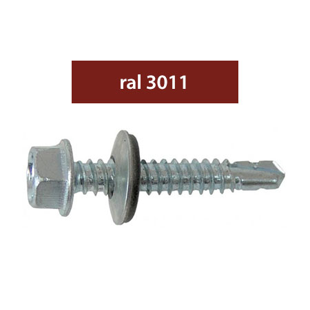 Suruburi montare - SURUBURI PERFORATOARE RAL3011-BORDO 4.8X35MM, 250/SET