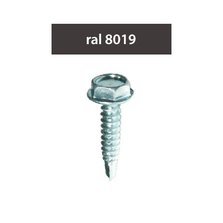 Suruburi, cuie, piulite, dibluri, cleme - SURUBURI PERFORATOARE RAL8019-MAHONIU 4.8X28MM, 250/SET