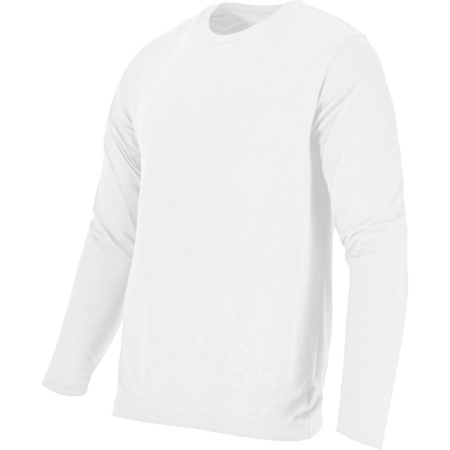 Tricouri - TRICOU BUMBAC SUBTIRE CU MANECA LUNGA / ALB - M