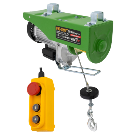 Întreținere casă și fermă - Troliu electric palan Procraft TP1000, 1600W, cu kit montare Greutate 1000kg