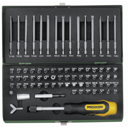 Întreținere casă și fermă - Trusa de biti pentru suruburi de siguranta, Proxxon 23107, 75 piese