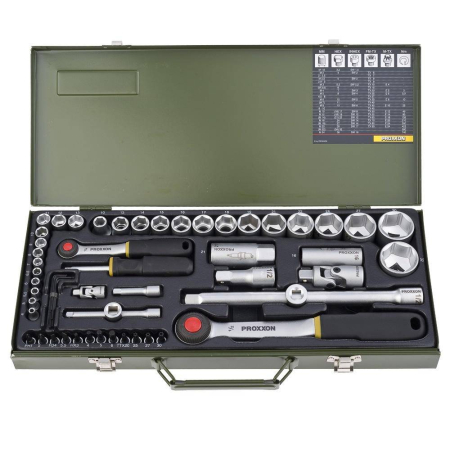Trusa de chei tubulare de 1/4' si 1/2', Proxxon 23040, 56 buc [1]