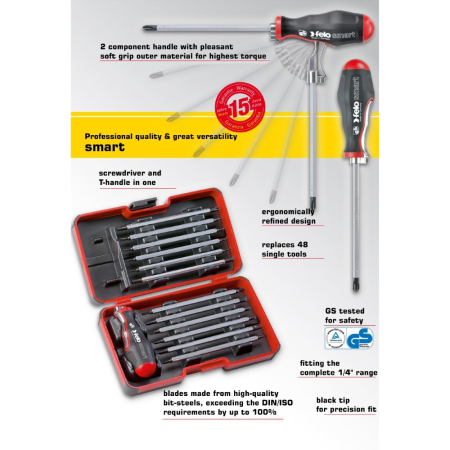 Trusa de surubelnite, Felo SMART, 1/4', 13 piese [4]