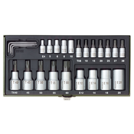 Truse si seturi de unelte - Trusa speciala pentru suruburile TORX, Proxxon 23102, 24 piese