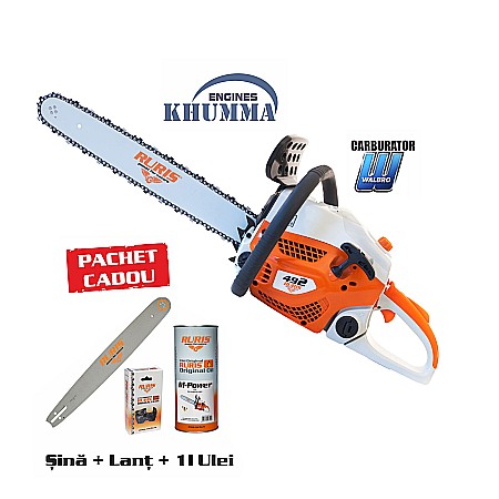 Gradinarit - Motoferăstrău RURIS 492 + pachet șină + lanț ruris + 1 L ulei