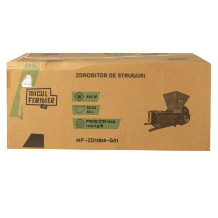 Zdrobitor struguri electric Micul Fermier 0.55kW, cuva 30L, capacitate maxima de productie 1000 Kg/h, cu desciorchinator [12]