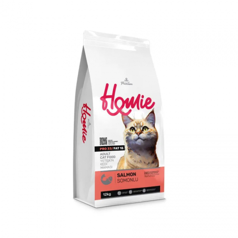 Hrană Economică Pisici - Hrană Uscată Homie Super Premium cu Somon pentru Pisici Adulte – Sac 12kg